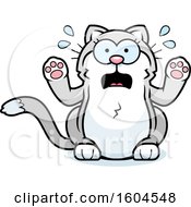 Clipart Of A Cartoon Scared Kitty Cat Royalty Free Vector Illustration