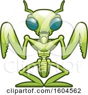 Clipart Of A Green Praying Mantis Monster Royalty Free Vector Illustration by Cory Thoman