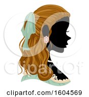 Poster, Art Print Of Profiled Silhoutted Woman Wearing A Victorian Costume