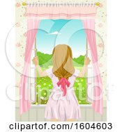 Poster, Art Print Of Rear View Of A Teen Girl Opening A Window