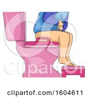 Poster, Art Print Of Toddler Holding His Belly While Sitting On A Toilet