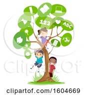 Poster, Art Print Of Speech Bubble Tree And Children