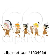 Poster, Art Print Of Group Of Children In Native American Constumes With Hunting Gear