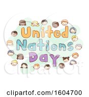 Poster, Art Print Of Sketched United Nations Day Design With Faces Of Children