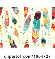 Poster, Art Print Of Seamless Colorful Feather Background