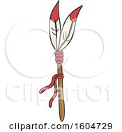 Clipart Of A Native American Shaman Prayer Stick Royalty Free Vector Illustration