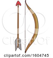 Clipart Of A Native American Indian Bow And Arrow Royalty Free Vector Illustration by BNP Design Studio