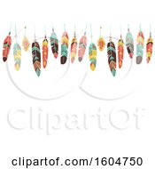 Border Of Colorful Hanging Feathers