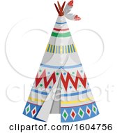 Clipart Of A Native American Tipi Royalty Free Vector Illustration