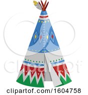 Clipart Of A Native American Tipi Royalty Free Vector Illustration