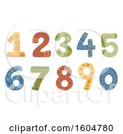 Clipart Of Native American Styled Numbers Royalty Free Vector Illustration