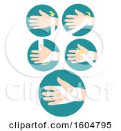 Clipart Of Steps How To Apply Bandage Hands As First Aid Training Royalty Free Vector Illustration by BNP Design Studio