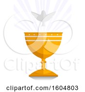 Poster, Art Print Of Gold Chalice And A White Dove