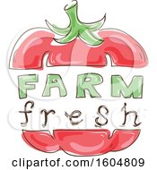 Poster, Art Print Of Farm Fresh Design With A Bell Pepper Or Tomato