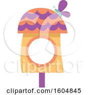 Poster, Art Print Of Butterfly On A Purple And Orange Fairy Or Bird House
