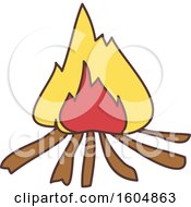 Clipart Of A Camp Fire Royalty Free Vector Illustration