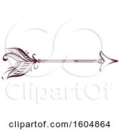 Clipart Of A Boho Arrow Design Pointing To The Right Royalty Free Vector Illustration