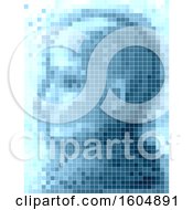 Clipart Of A Pixel Art Man Profiled In Blue Royalty Free Vector Illustration