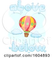 Poster, Art Print Of Hot Air Balloon With Above And Below Shaped Word Clouds