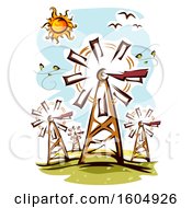 Windmill Farm On A Sunny Day