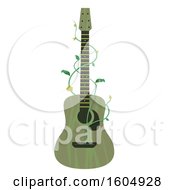 Poster, Art Print Of Green Guitar With Vines