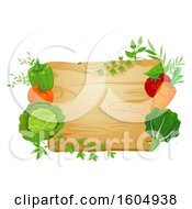 Clipart Of A Cutting Board Framed With Vegetables And Greens Royalty Free Vector Illustration by BNP Design Studio