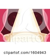Clipart Of A Spotlight On Stage With Red Curtains For A Play Royalty Free Vector Illustration