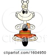 Cartoon Meditating Zen Llama