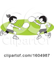 Boy And Girl Throwing A Water Balloons On Field Day Over A Green Oval