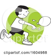 Boy Throwing A Water Balloon On Field Day Over A Green Circle