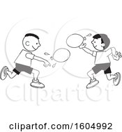Clipart Of Boys Throwing A Water Balloons On Field Day Royalty Free Vector Illustration by Johnny Sajem
