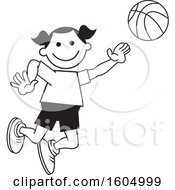 Poster, Art Print Of Girl Playing Basketball