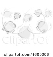 Clipart Of A 3d Piece Of Paper With Holes Royalty Free Vector Illustration