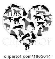 Heart Made Of Silhouetted Dogs