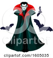 Poster, Art Print Of Vampire With Bats