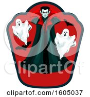 Poster, Art Print Of Vampire With Bats And Ghosts