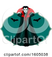 Clipart Of A Vampire With Bats Royalty Free Vector Illustration