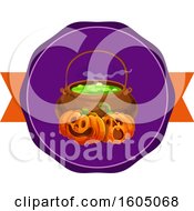 Poster, Art Print Of Cauldron And Halloween Jackolantern Pumpkins