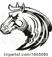 Poster, Art Print Of Black And White Tough Stallion Horse