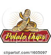 Clipart Of Falling Potato Chips Over Text Royalty Free Vector Illustration by Vector Tradition SM