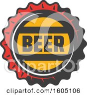 Clipart Of A Beer Cap Royalty Free Vector Illustration