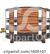 Clipart Of A Wooden Beer Barrel Royalty Free Vector Illustration