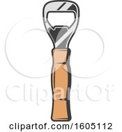 Clipart Of A Beer Bottle Opener Royalty Free Vector Illustration