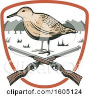 Poster, Art Print Of Bird Hunting Design With Rifles In A Shield