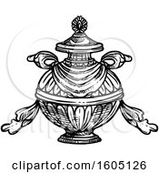 Poster, Art Print Of Sketched Black And White Buddhist Bumpa Treasure Vase