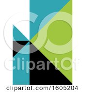 Poster, Art Print Of Green Blue Black And White Geometric Background