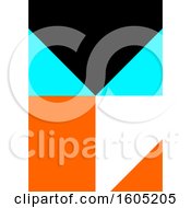 Poster, Art Print Of Black Blue Orange And White Geometric Background