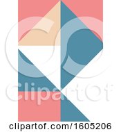 Poster, Art Print Of Pink Blue Beige And White Geometric Background