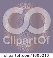 Clipart Of A Fancy Golden Mandala On Purple Royalty Free Vector Illustration