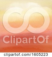 Poster, Art Print Of Gradient Orange Sunset Watercolor Background